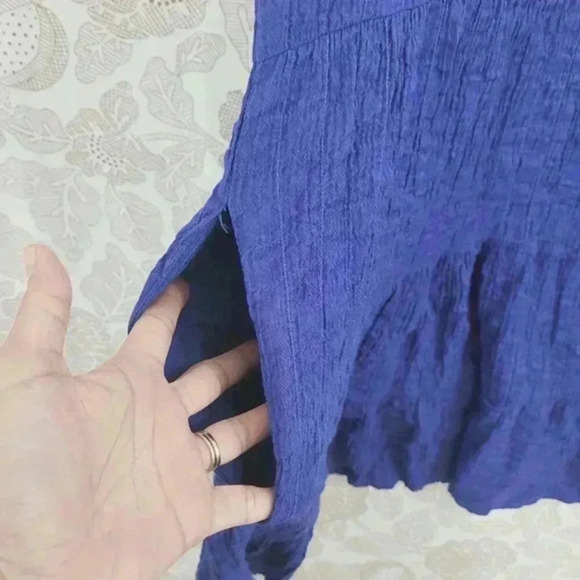 Knox Rose Mini Tunic Dress Blue L Crewneck Cap sleeve Women's - Picture 6 of 8